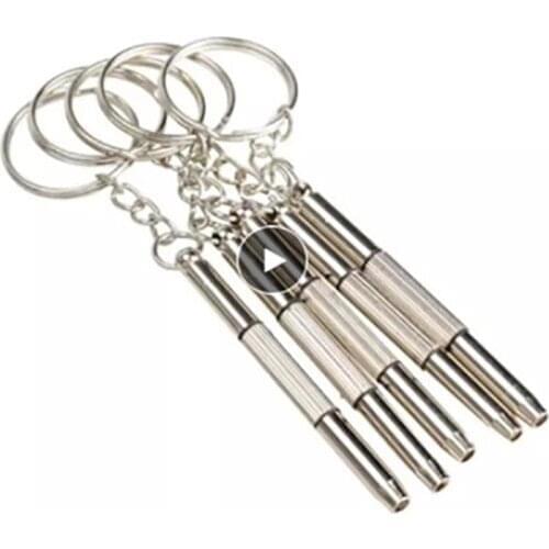 Eyeglass Screwdriver Kit Keychain Portable Stainless 3 In 1 Sunglass Watch Repair Useful Multi Function Nut Driver Hand Tools