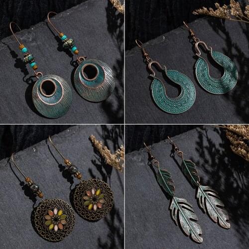 Multiple Vintage Ethnic Boho Dangle Drop Earrings Gifts for Women Female Anniversary Bridal Party Wedding Wholesale Jewelry2019