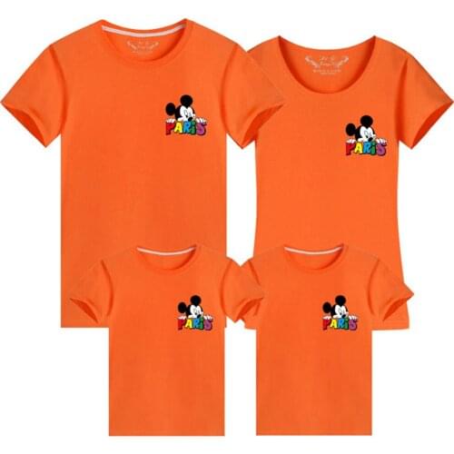 New Arrival Fashion Family Matching Clothes Mommy And Me Clothes Disney Mickey Mouse Print Children Tshirt Adult Unisex T-shirt