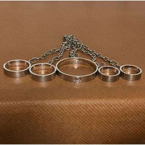 New Restraints BDSM Metal Neck Collar Hand Ankle Cuffs Stainless Steel Adult Game Leg Irons Handcuffs Sex Accessories Bondage