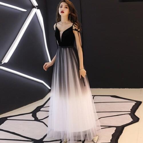 Black Fashion Condole Belt Evening Dresses Qi Pao Women Chinese Traditional Dress Cheongsam Oriental Style Yarn Skirt Qipao Gown