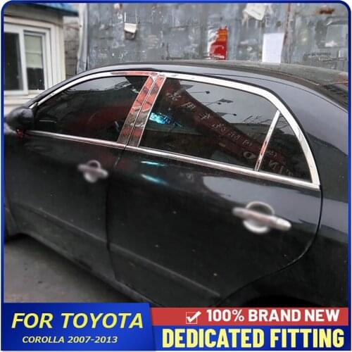 Fit For Toyota Corolla 2007 to 2013 Car Window Pillar Post Cover Trims Sticker Decorative Accessories