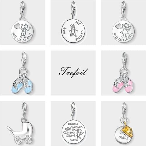 My Little Girl Boy Boots Charms Pendant,Fashion Jewelry 925 Sterling Silver Sweet Gift For Women Girls Fit Bracelet Necklace
