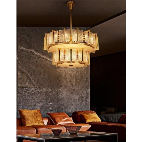 Luxury copper living room chandelier atmosphere restaurant light in the bedroom creative villa model room decorative lamps