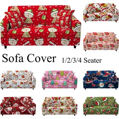 Christmas Sofa Covers for Living Room Sectional Corner Sofa Cover Elastic Couch Cover L Shape Sofa Slipcover Christmas Decor