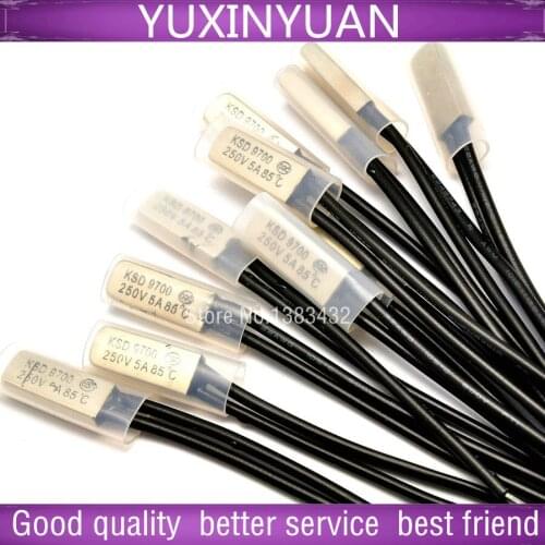 Temperature control switch KSD9700 85 degrees normally closed thermal protector/temperature controller 5 a/250 v 10pcs/lot