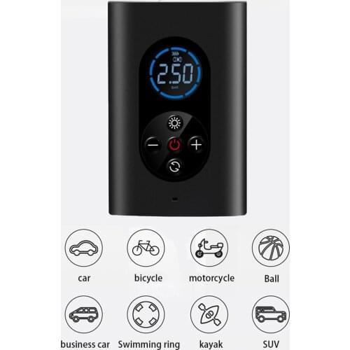 150psi Rechargeable Car Air Inflator Pump with LED Lamp for Car Motorcycle Bicycle Tyre Tire Balls Smart Digital Inflatable Wire