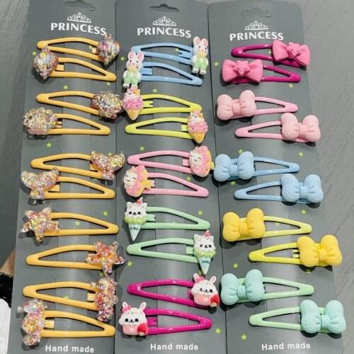 1Set Girls Cute Cartoon Animal Bear Bow-knot Hairpins Children Sweet Hair Clip Barrettes Headband Kids Fashion Hair Accessories