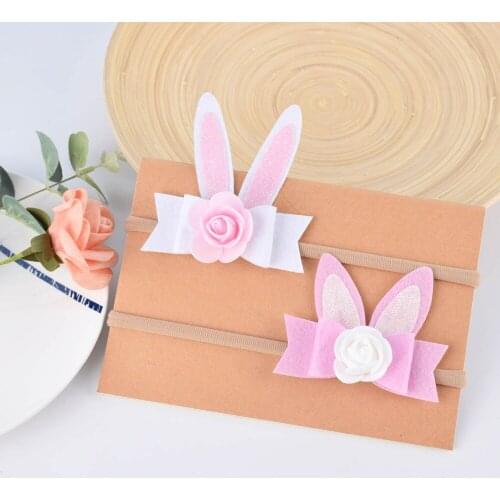 1 pc Baby Girls Hair Bows Headband Stretchy Nylon Headbands for Girls Easter Felt Bow Headband Set Kids Hair Accessories