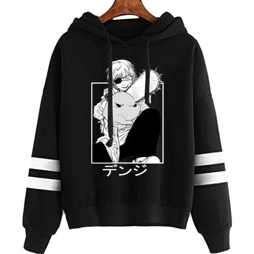 2021 Anime Chainsaw Man Autumn Casual Hooded Pullovers Fashion Harajuku Oversized Streetwear Sweatshirts