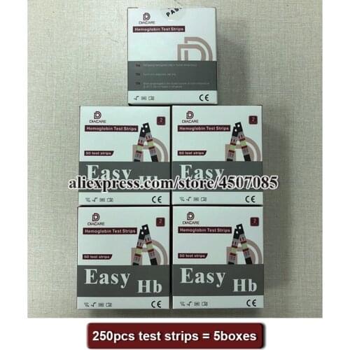 250PCS EasyHb Hemoglobin test machine test strips/Hemoglobin test strips/Strips of hemoglobin meter (Strips EXPIRY DATE 2022-07)