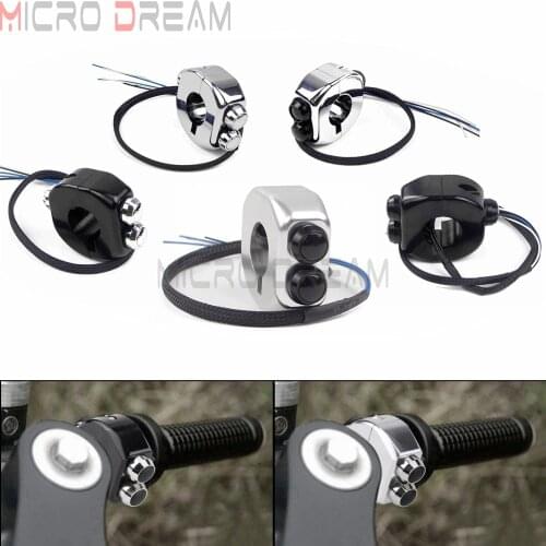 3 in 1 Push-Button M-Switch Cafe Racer Custom Universal 1" & 7/8" Handlebar Mount Horn Turn Signal Button Light Switch Control
