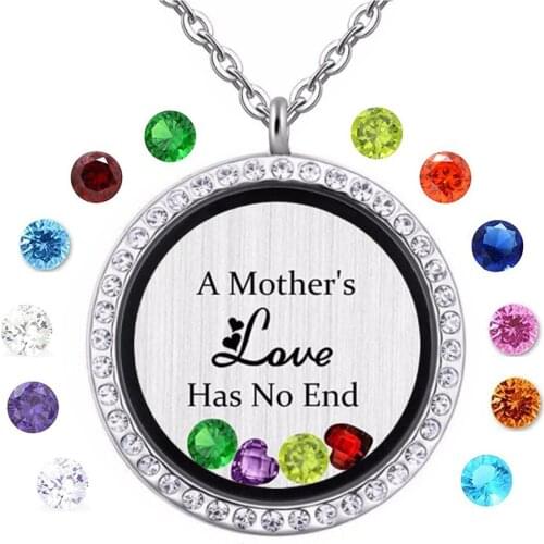 30mm Mothers love has no end magnetic agnetic floating locket memory locket pendant with necklace