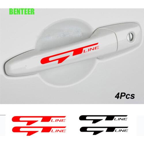 4pcs GT car door handle sticker for kia rio ceed venga sportageR serento soul stonic forte venga morning picanto