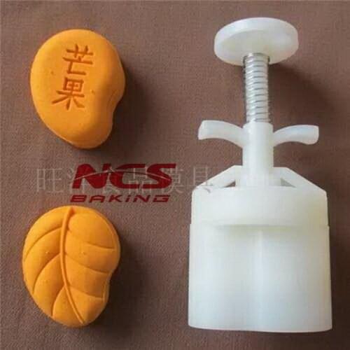 50g Mango design Mooncake mung bean cake Molds mould with 2 Stamps plastic hand pressure , 50sets/lot