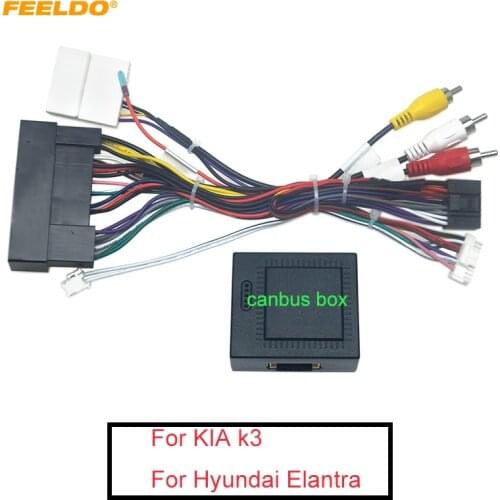 FEELDO Car Radio Audio 16PIN Android Power Calbe With Canbus Box For Hyundai Elantra KIA K3 Sorento Wiring Harness Adapter