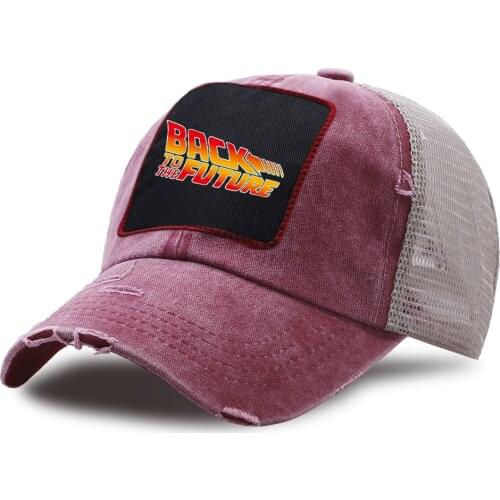 Back To The Future Baseball Caps Summer Breathable Mesh Baseball Cap Cotton Sunscreen Snapback Hat Outdoor Unisex Riding Hats