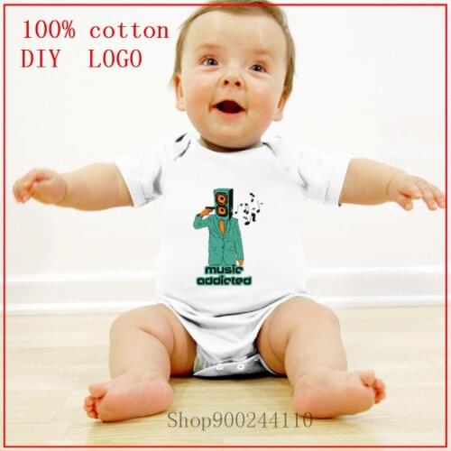Music Addicted Baby Bodysuits short Sleeves Cotton Bodysuits Baby Girl/Boy Clothes lovely bodysuit Summer Unisex Baby Clothes