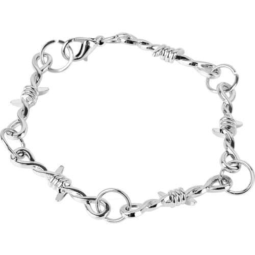 Small Wire Brambles Iron Unisex Choker Bracelet Women Hip-hop Gothic Punk Style Barbed Wire Little Thorns Bracelet Jewelry