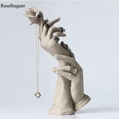 2022 Resin Medium Rose hloder Bracelets Rings Necklaces Jewelry Display Stand Rings Display Props Side Portrait Model Wholesale