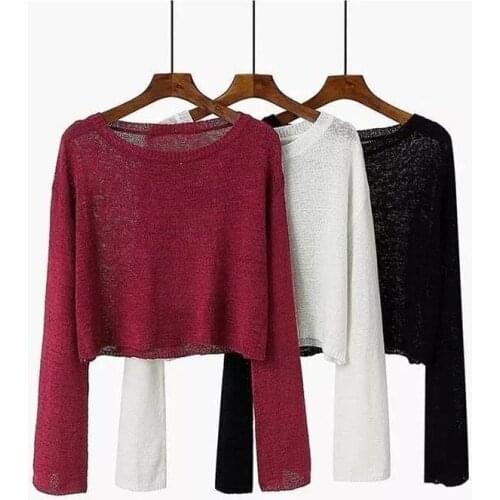 Cheap wholesale 2021 spring summer autumn new fashion casual warm nice women Sweater woman female OL white sweater Ay112