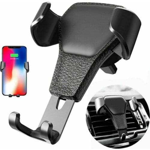 For 1Pcs Universal Black PU Car Air Vent Mount Stand Cell Phone Holder Cradle for iPhone Mobile Cell Phone GPS Stand