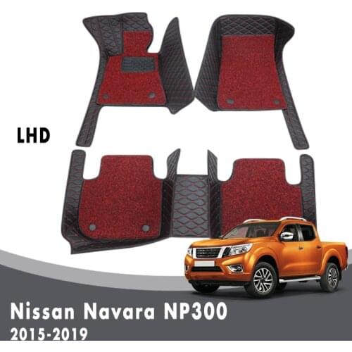 Double Layer Wire Loop Carpets For Nissan Navara NP300 2019 2018 2017 2016 2015 Car Floor Mats Interior Custom Styling Leather