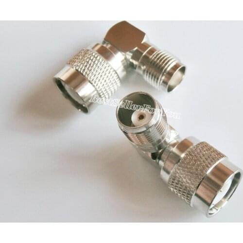 1Pcs Connector TNC Male Plug To Connector TNC Female Right Angle 90 Degree Coaxial RF Adapter Connector