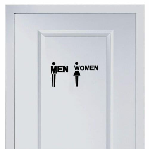 Creative marks for men and womens toilet sticker Fashion for Shop Office Home Cafe Hotel Toilets Door Decor Wall Stickers