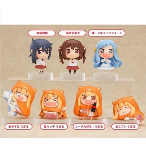 Cute Anime 8pcs/set GSC Himouto Umaru-chan Doma Umaru Motoba Kirie Nanan Ebina Q Ver. PVC Action Figure Collection Model Toys
