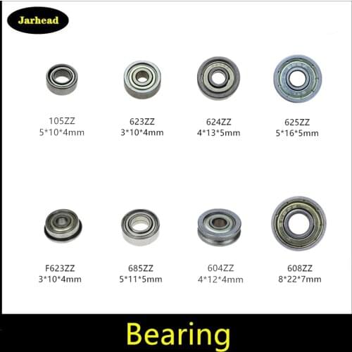 10pcs Double Shielded Miniature High-carbon Steel Single Row Ball Bearing 105ZZ 623ZZ 624ZZ 625ZZ 685ZZ 604ZZ