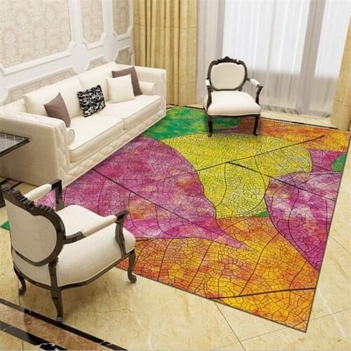 Colored leaves Fashion Soft Flannel Lion 3D Printed Rugs Mat Rugs Anti-slip Large Rug Carpet Home Decoration 05