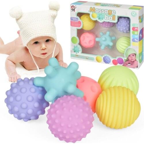 Soft Rubber Multi-texture Baby Hand Ball Toy 3-6-12 Months Baby Learns To Crawl Educational Tactile Sensory Massage