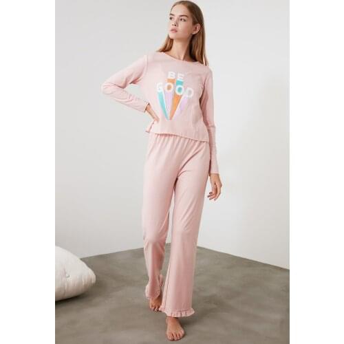 Trendyol Printed Knitted Pajamas Set THMAW21PT0270
