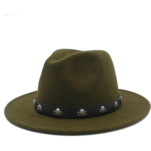 New Wool Fedora Hat For Women Men Winter Autumn Floppy Cloche Wide Brim Jazz Church Hombre Sombrero Caps Size 56-58CM