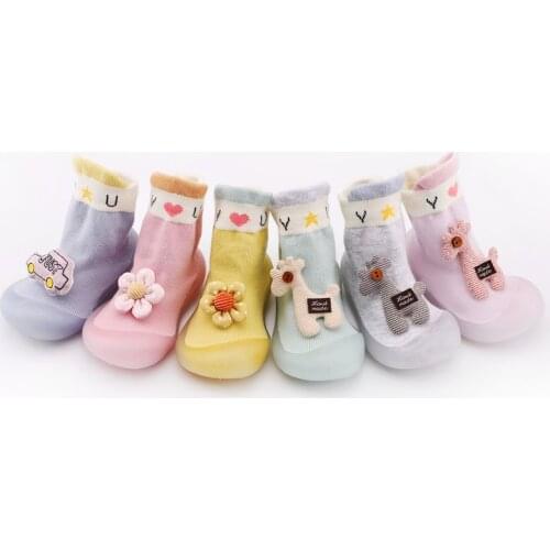 Autumn Baby Toddler Flower Deer Shoes Non-Slip Anti-Off Foot Floor Knitted Socks First Walker 6Kinds 5Size 806 KeDing