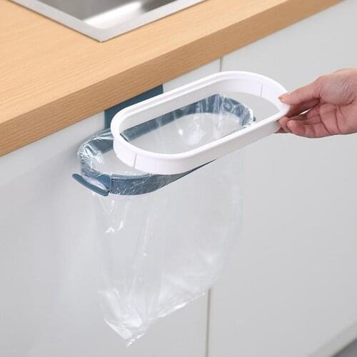 Portable Plastic Garbage Hanging Bag Kitchen Trash Storage Rack Bag Hook Scouring Pad Dry Shelf Holder Kitchen Organzier