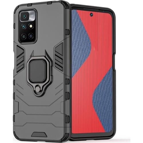 KEYSION Shockproof Case for Redmi 10 10 Prime Note 10 Pro 10T 5G Ring Stand Phone Back Cover for Xiaomi POCO X3 GT X3 Pro F3 GT