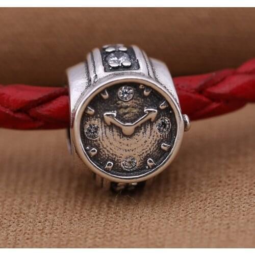 Authentic S925 Bead Watch Charm fit Lady Bracelet Bangle DIY Jewelry