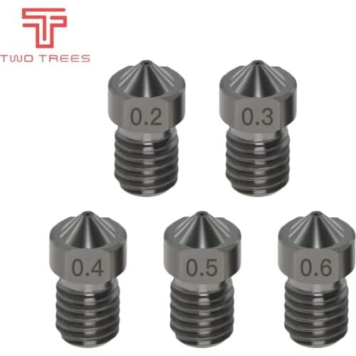 3D Printer Part Hardened Steel Die Steel Nozzle V6 1.75mm For Ender 3 E3D Hotend Titan Extruder Prusa I3 MK3 Corrosion-Resistant