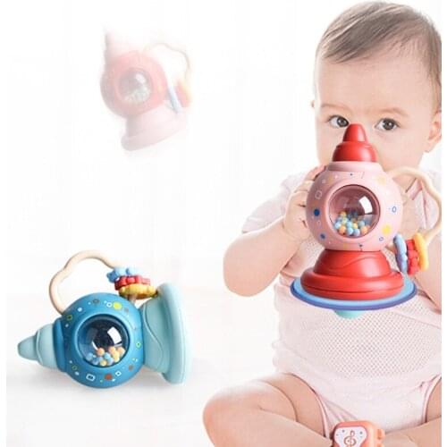 1 Pc Hand Shaking Toys Teether Rattle Macaron Color Fun Horn Smooth Touch Newborn Baby Early Development Educational Toys