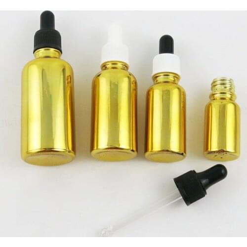 200 x 30ml Gold glass essential oil bottle with dropper 1oz 5ml 10ml 20ml 50ml 100ml glass essential oil containe