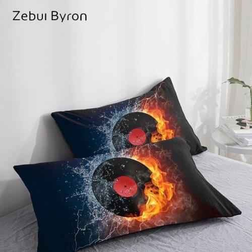3D HD Pillow Case Pillowcase Custom/50x70/50x75/50x80/70x70 Decorative Pillow Cover,Black record Bedding Drop Ship