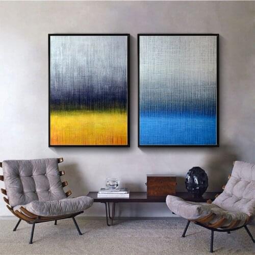 Abstract Canvas Painting Yellow Blue Black Mix Colorful Wall Print Posters Nordic Art Picture For Living Room Corridor Decor
