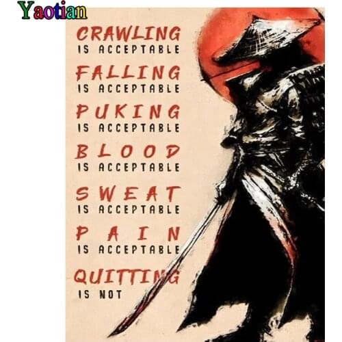 Full Drill Round Mosaic 5D Diamond Painting Japanese Samurai Spirit Art Cross Stitch Diy Diamond Embroidery Home Decor Gift