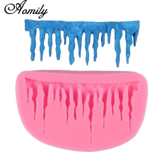 Aomily New Style Icicle Silicone Cake Molds Chocolate Jelly Fondant Chocolate Sugar Decorating Mould Handmade Soap Baking Tools