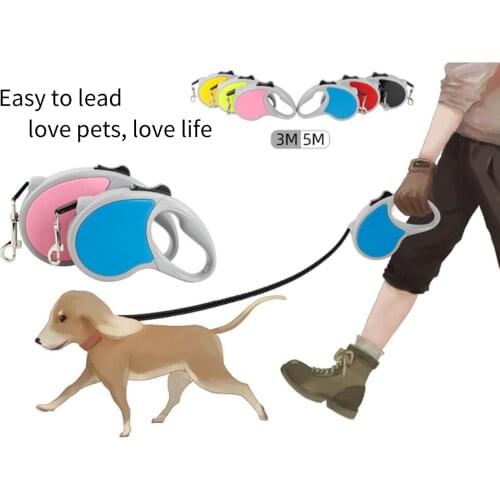 3m 5m Retractable Dog Leash Fashion Candy colors Automatic Flexible Dog Cat Traction Leash For Small Medium Dogs Pets Products