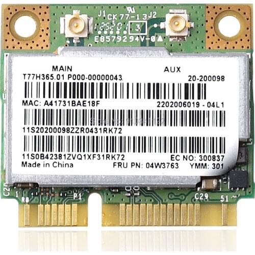 BCM943228HMB WiFi+Bluetooth 4.0 300mbps Mini PCI-EWifi Card 2.4/5GHZ 04W3764 for Thinkpad E430 E431 E435 E530 U310