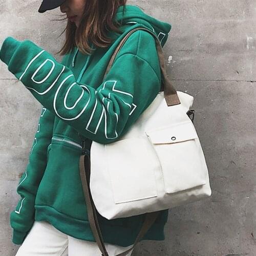 White Multifunctional Casual Ladies Handbag Shoulder Tote Japanese Department Harajuku Female Students Bags