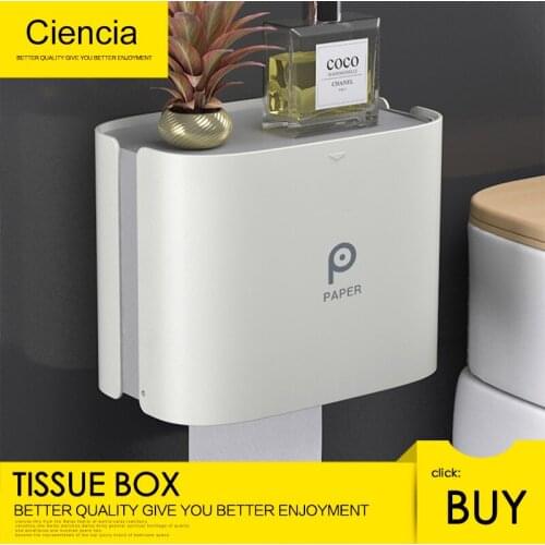 Free Shipping ABS Plastic Toilet Paper Holder Wall Mounted Toilet Tissue Box Waterproof Bathroom Storage Shelf